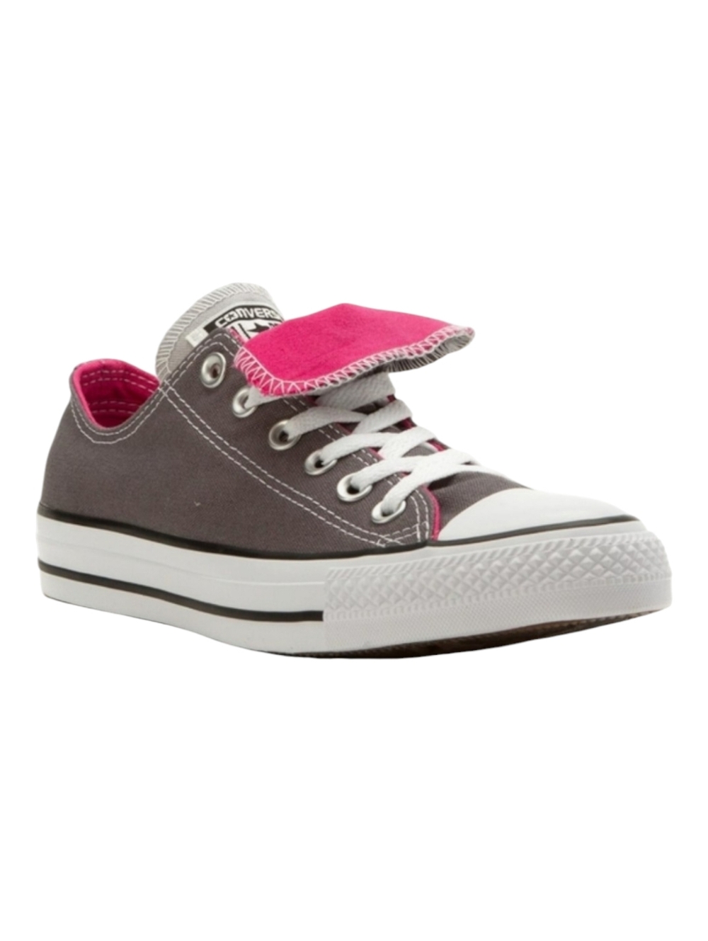 Converse All Star Pink Gray Low Top Sneakers Shoes 2 Tongue Women's Size 7